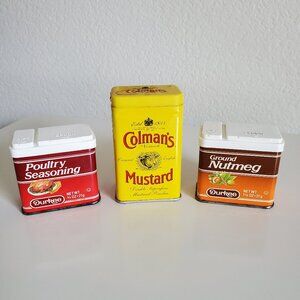 (Set of 3) Vintage Collectible Spice Tin Bundle Durkee Colman's